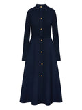 Oscar De La Renta Artichoke Dress — Blue/ Navy/ Red — Size XS — Front View