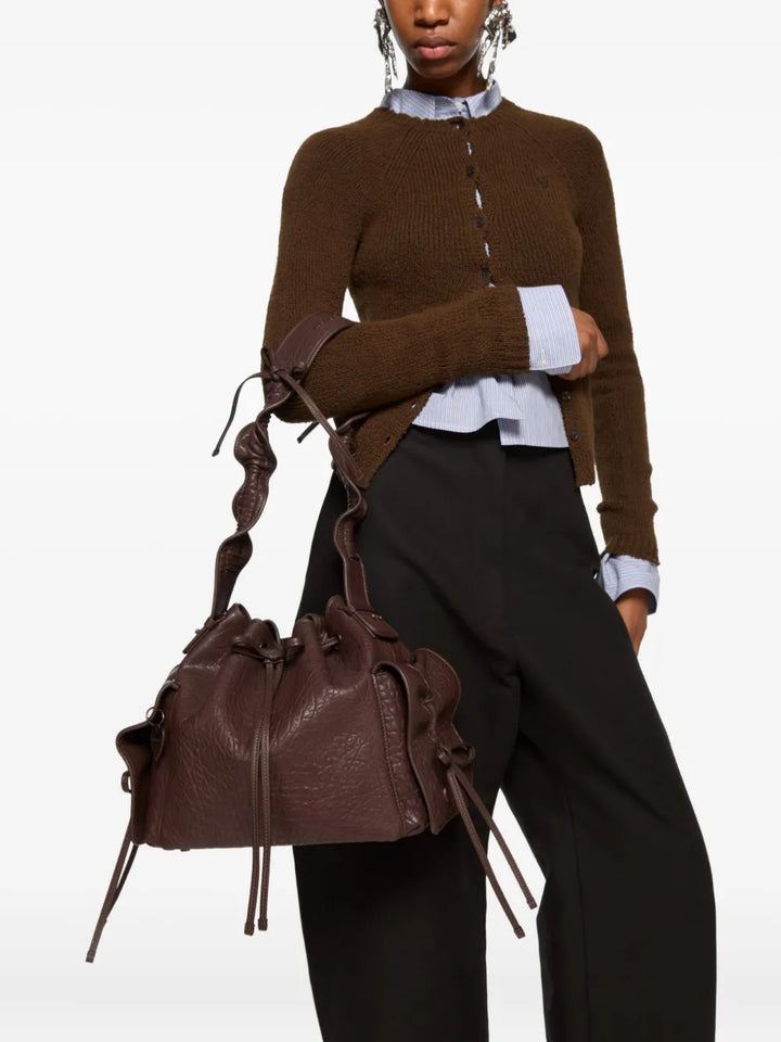 Acne Studios Ruffled Drawstring Shoulder Bag — Same as shown — Size One Size — Side View