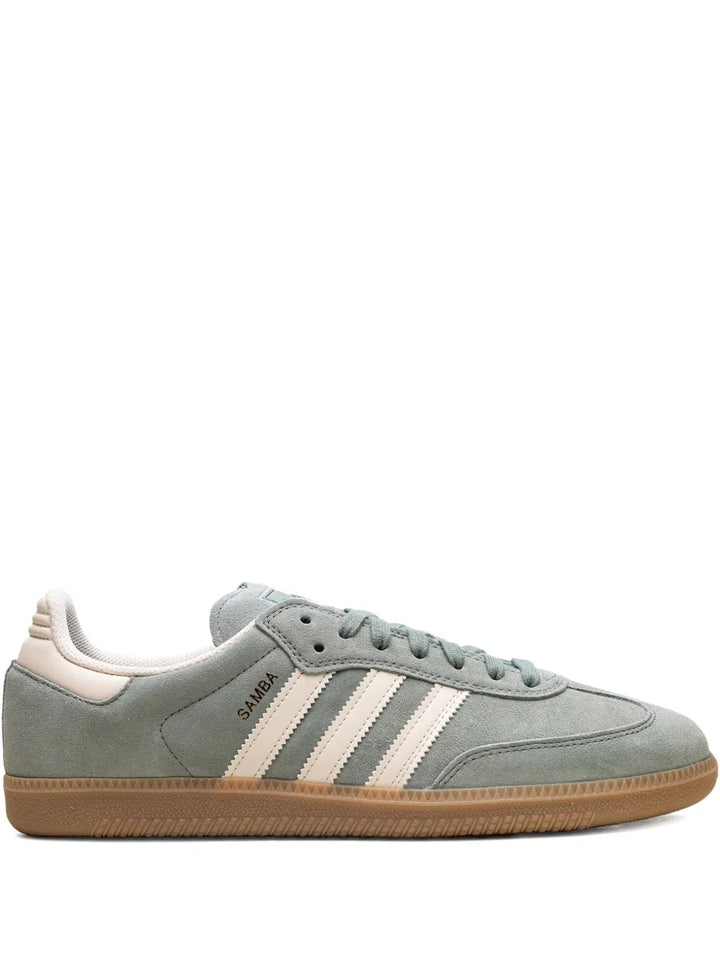 adidas Samba Silver Green/Wonder White Sneakers — Silver Green — Size US M 8.5 - US W 10 — Front View