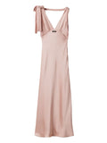 Miu Miu Satin Maxi Dress — Pink — Size XS — Front View