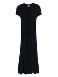 Sandro Knitted Midi Dress — Blue/ Navy — Size XS — Front View