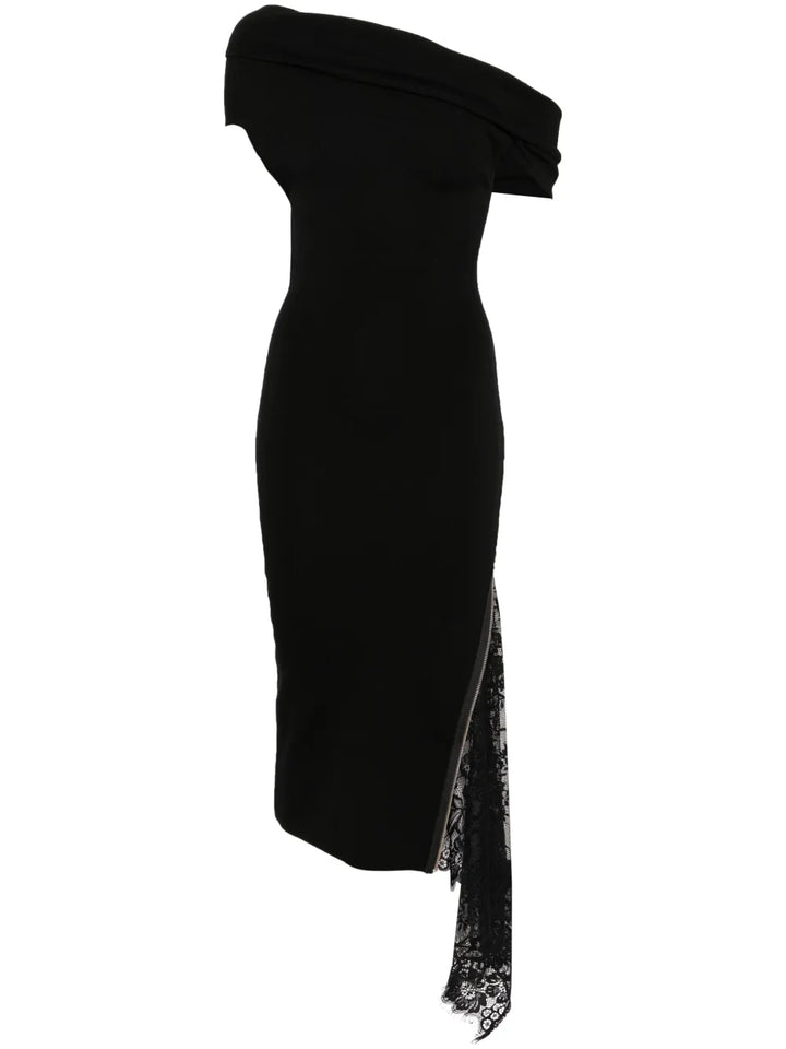 Monse Lace Insert Knitted Dress — Black — Size XS — Front View