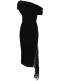 Monse Lace Insert Knitted Dress — Black — Size XS — Front View