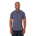 F2R Cationic Jersey Crew  Shortsleeve — Heather Red Mahogany — Size Small — Front View