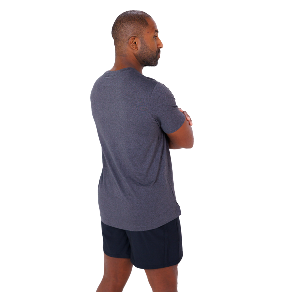 F2R Cationic Jersey Crew  Shortsleeve — Heather Red Mahogany — Size Small — Top View