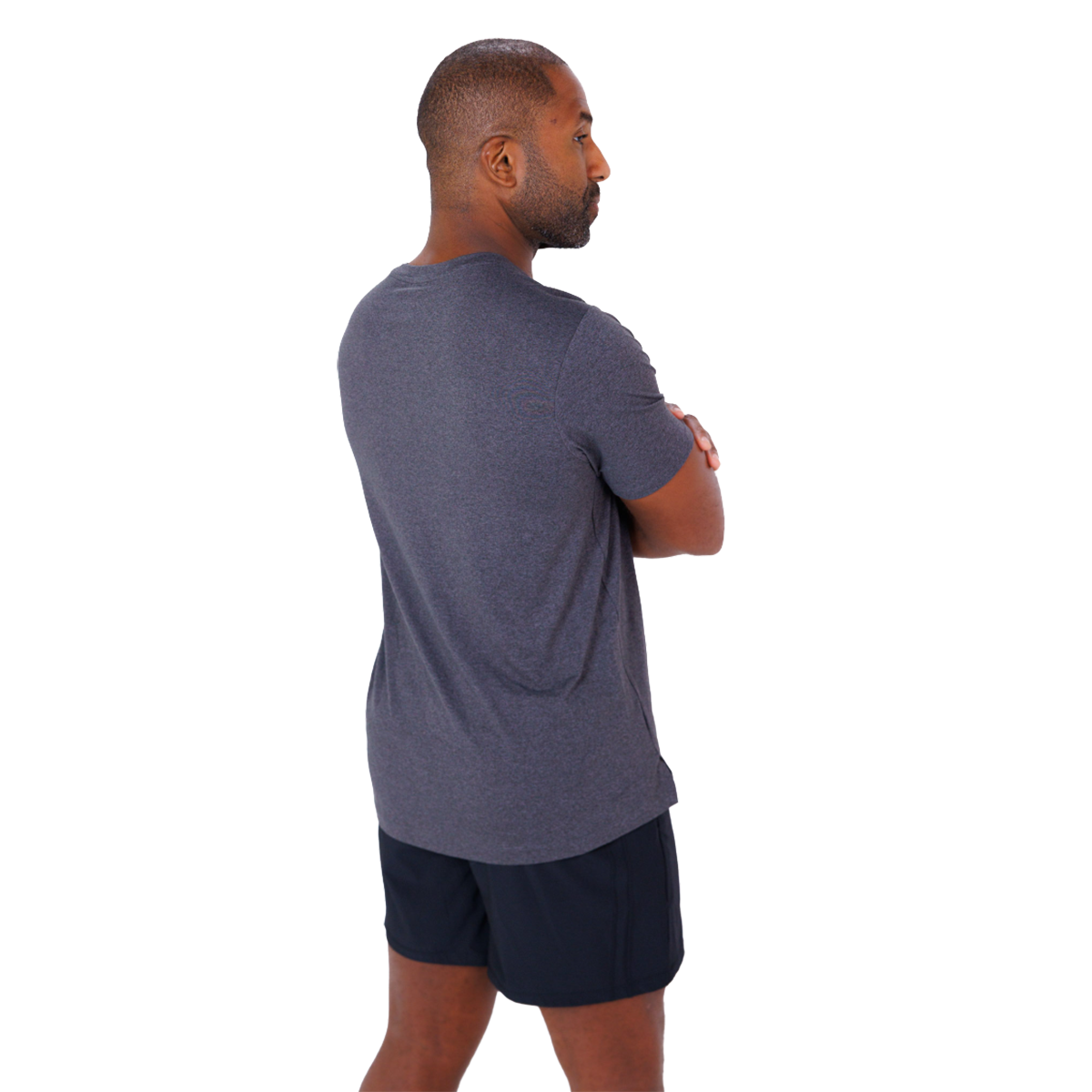 F2R Cationic Jersey Crew  Shortsleeve — Heather Red Mahogany — Size Small — Top View