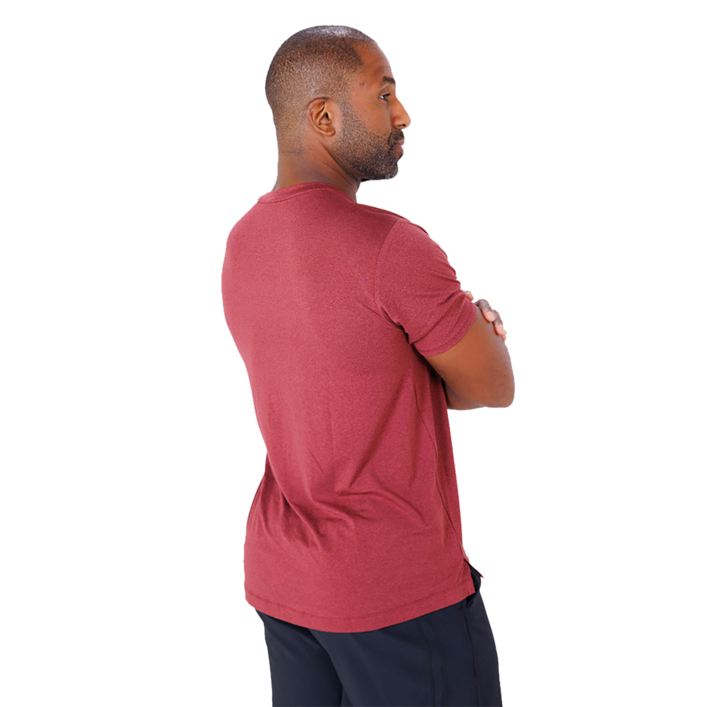 F2R Cationic Jersey Crew  Shortsleeve — Heather Red Mahogany — Size Small — Alternate View 7
