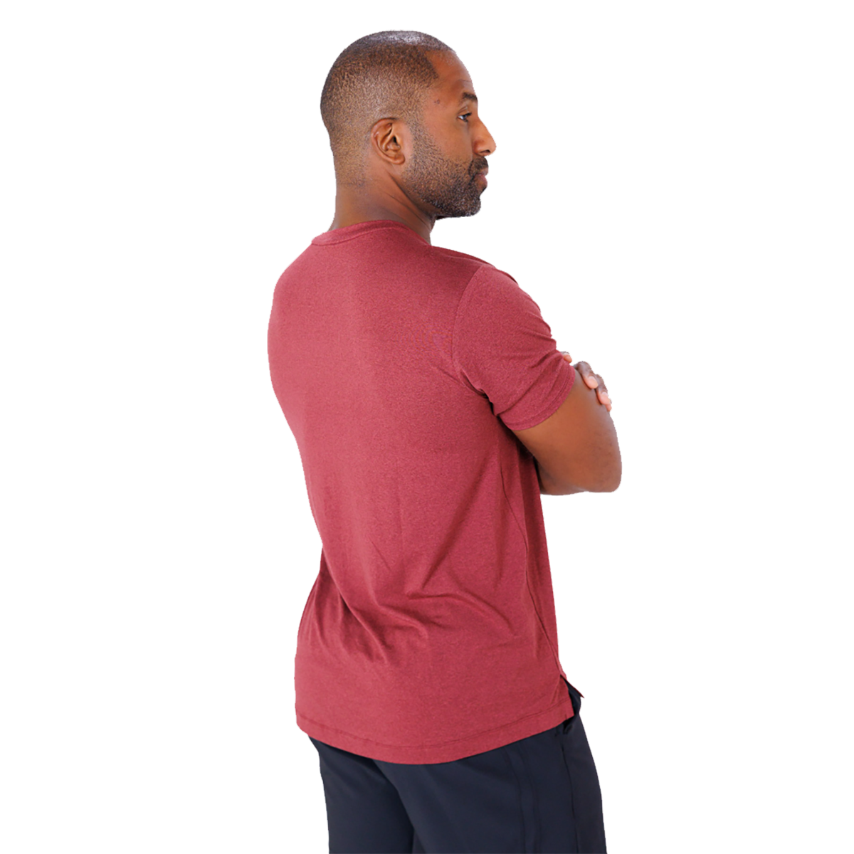 F2R Cationic Jersey Crew  Shortsleeve — Heather Red Mahogany — Size Small — Alternate View 7