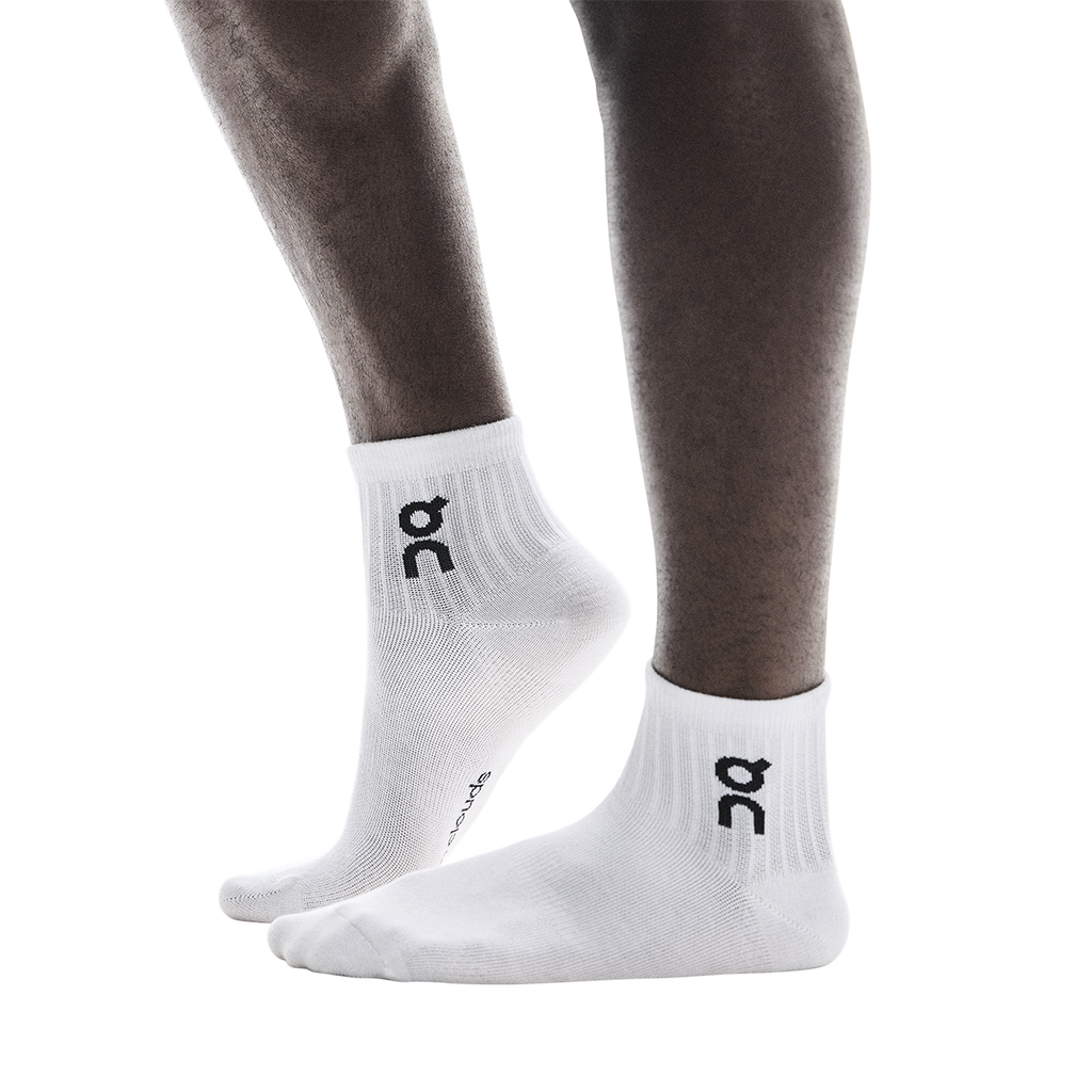 ON Logo Sock Mid 3P — White — Size XSmall — Detail View