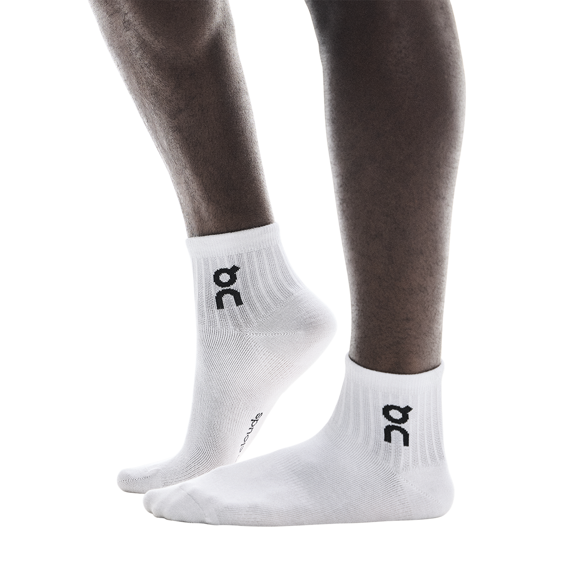 ON Logo Sock Mid 3P — White — Size XSmall — Detail View