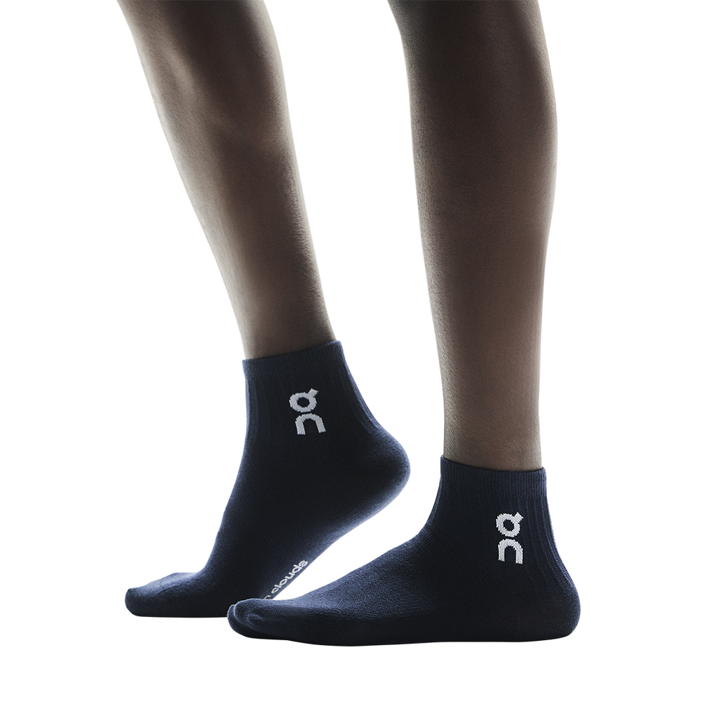 ON Logo Sock Mid 3P — Navy — Size Small — Detail View