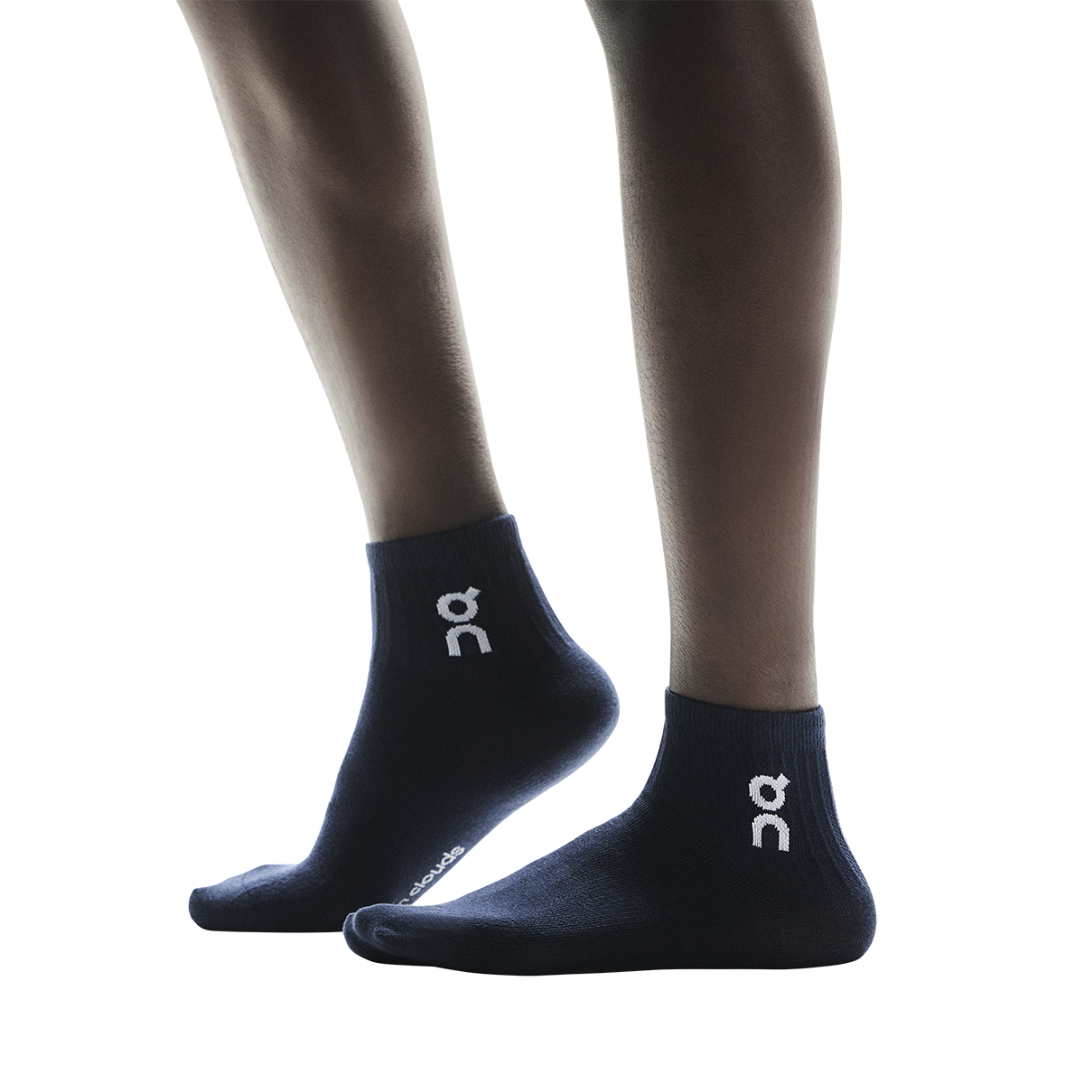 ON Logo Sock Mid 3P — Navy — Size Small — Detail View