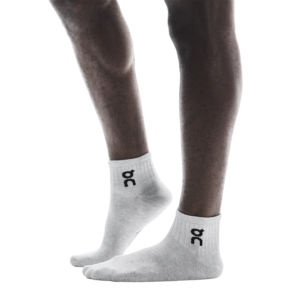 ON Logo Sock Mid 3P — White — Size XSmall — Front View