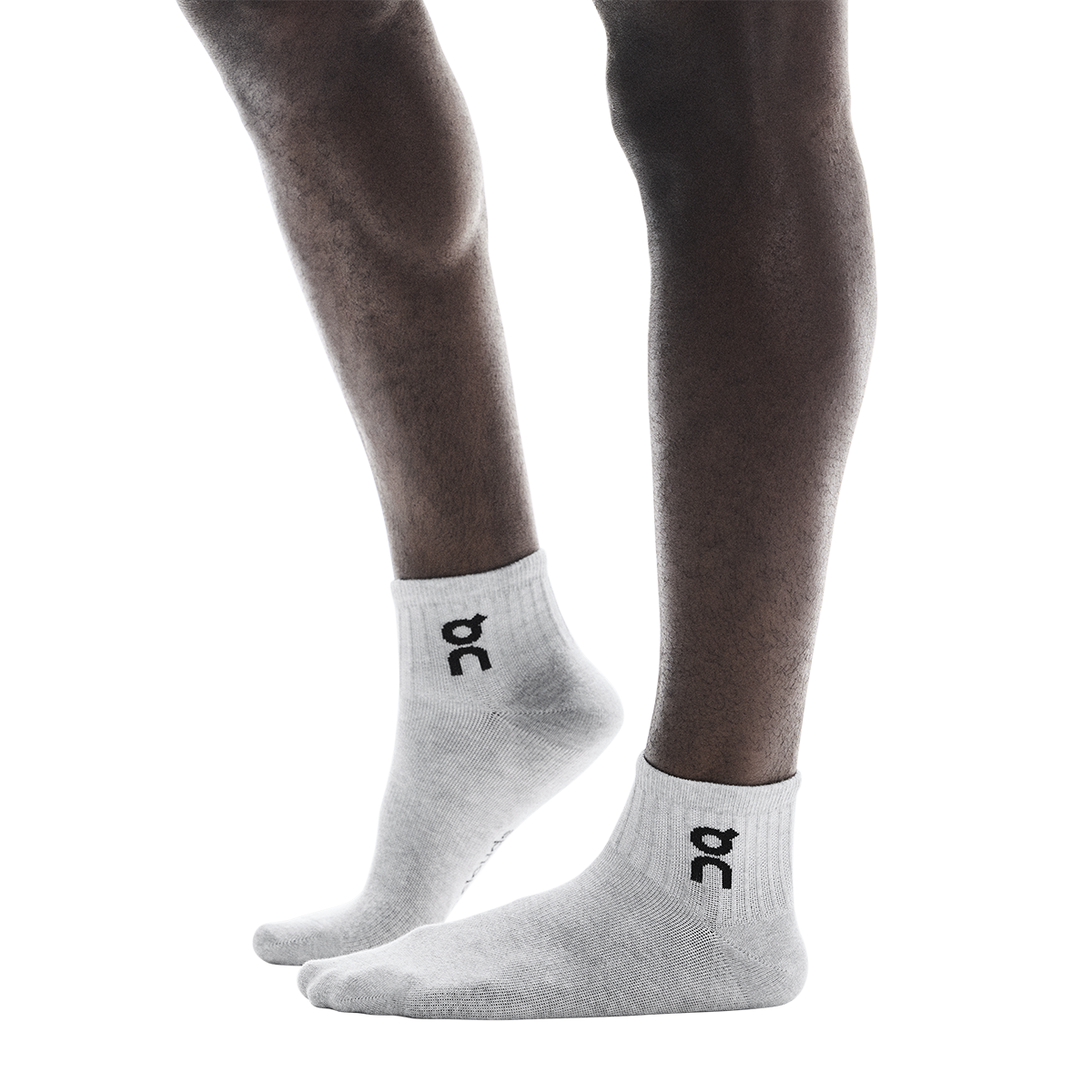 ON Logo Sock Mid 3P — White — Size XSmall — Front View