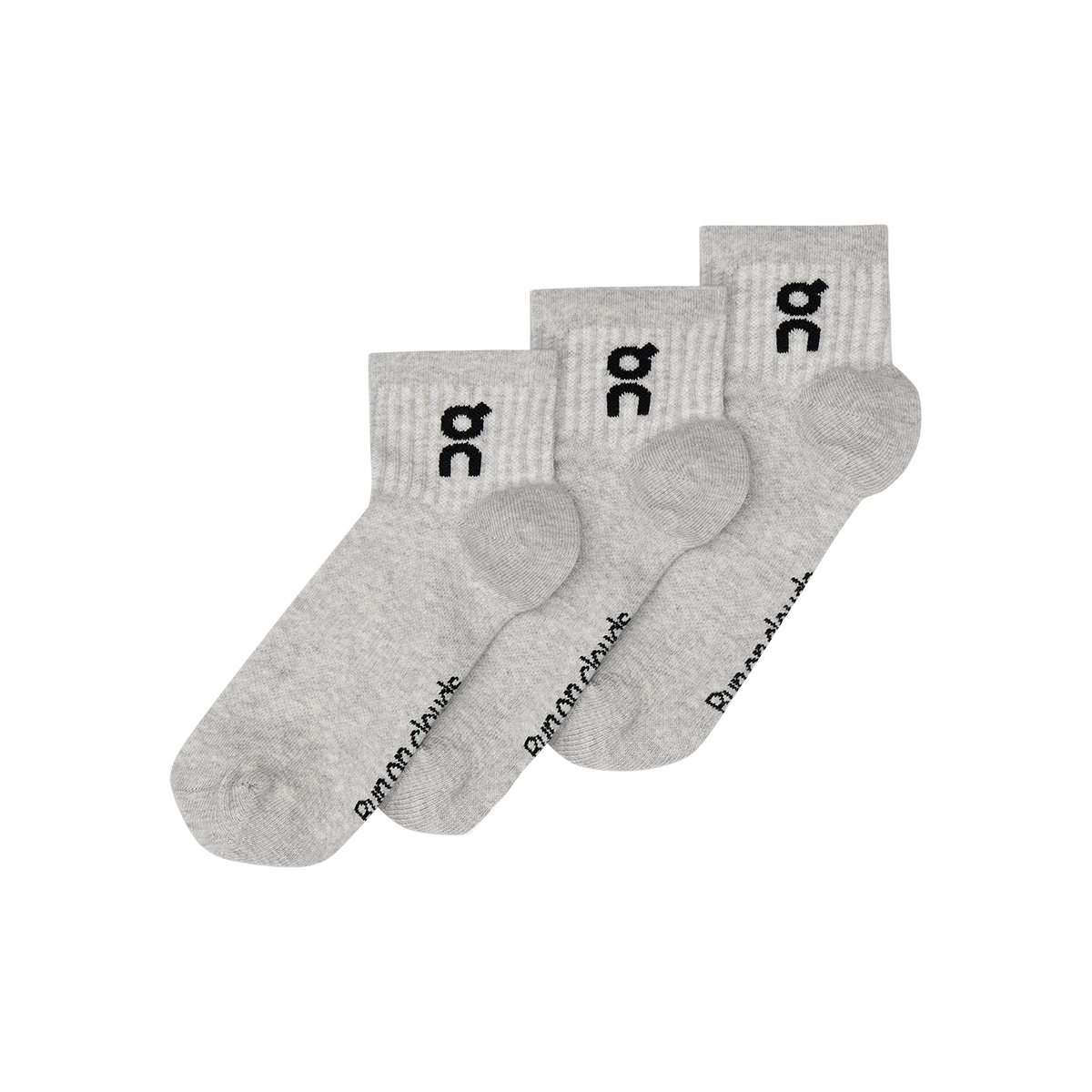 ON Logo Sock Mid 3P — White — Size XSmall — Side View
