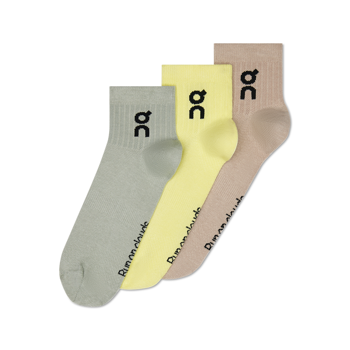 ON Logo Sock Mid 3P — Navy — Size Small — Side View