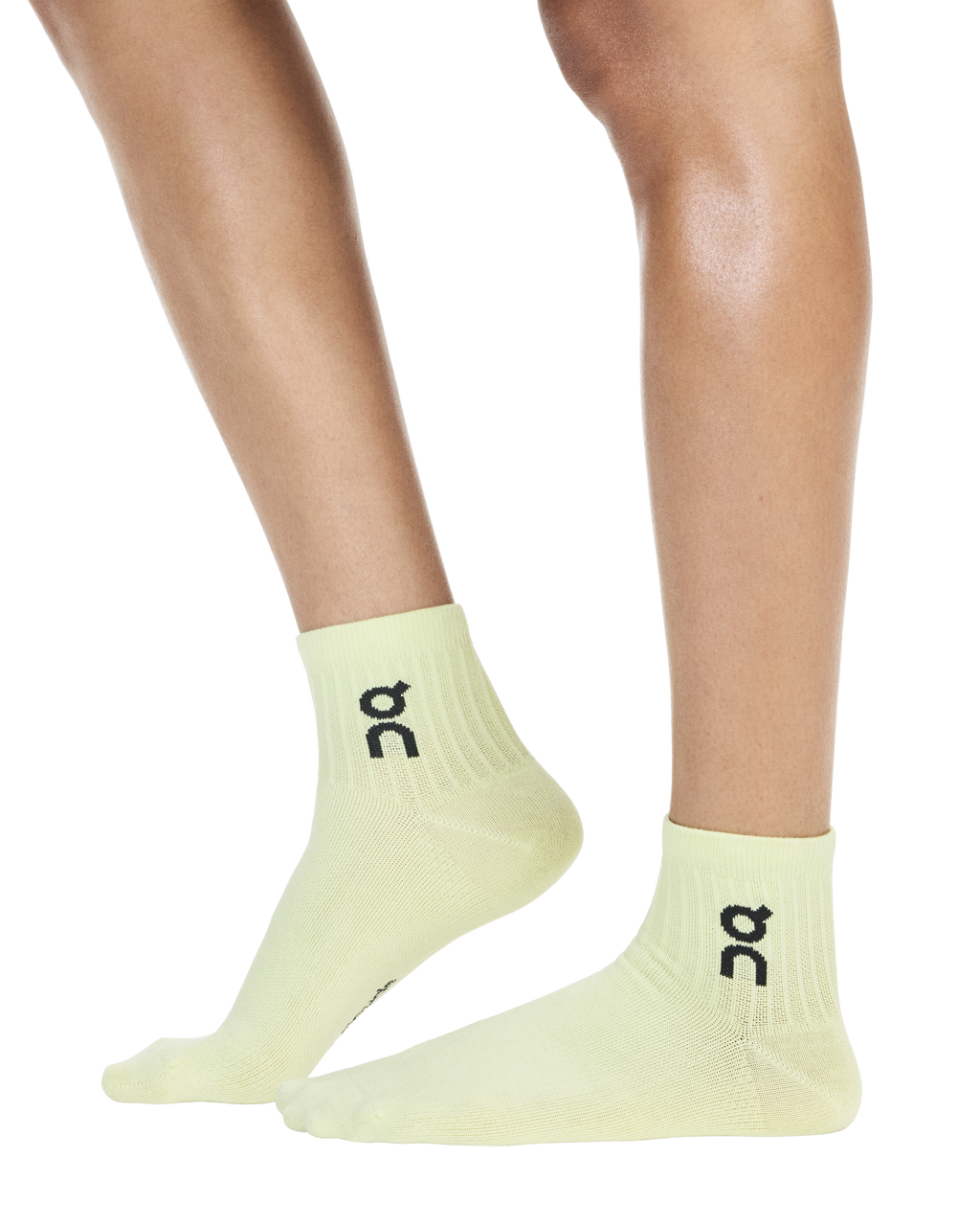 ON Logo Sock Mid 3P — Navy — Size Small — Front View