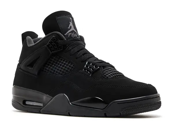 Air Jordan 4 Retro Black Cat — Black/Black/Light Graphite — Size US M 3.5 - US W 5 — Side View