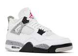 Air Jordan 4 Retro OG White Cement — Summit White/Fire Red/Tech Grey/Black — Size US M 3.5 - US W 5 — Side View