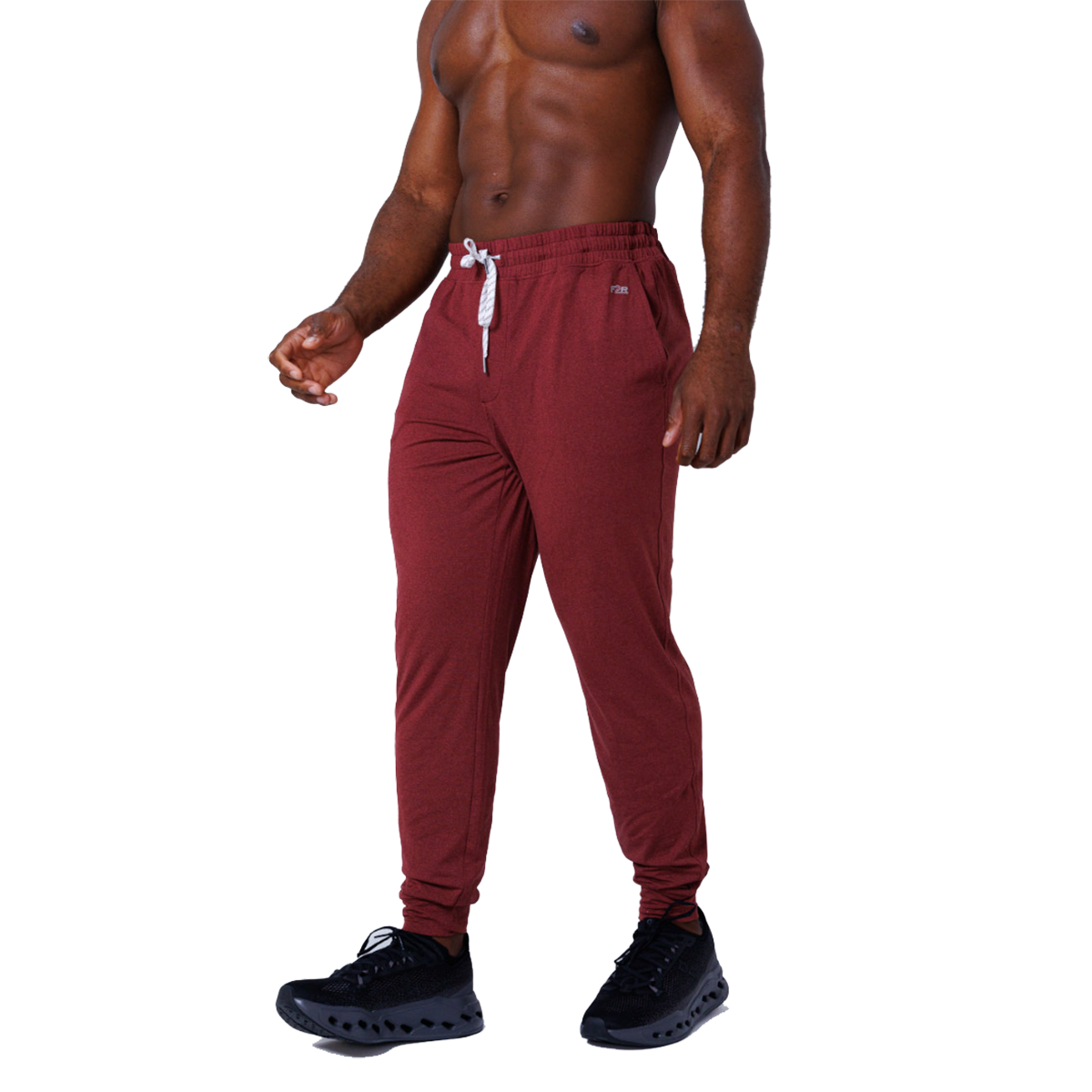 F2R Cationic Jersey Crew Basic Jogger — Heather Red Mahogany — Size Small — Alternate View 7