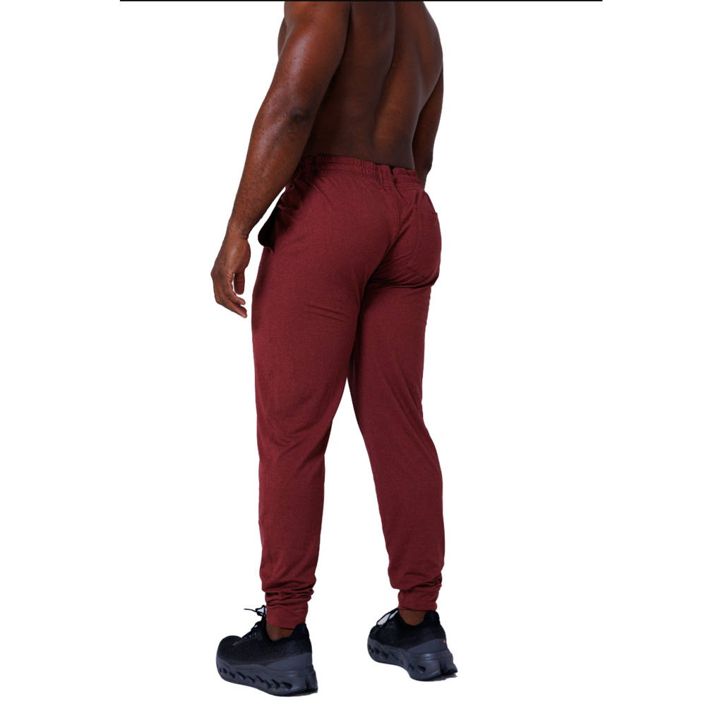 F2R Cationic Jersey Crew Basic Jogger — Heather Red Mahogany — Size Small — Alternate View 10