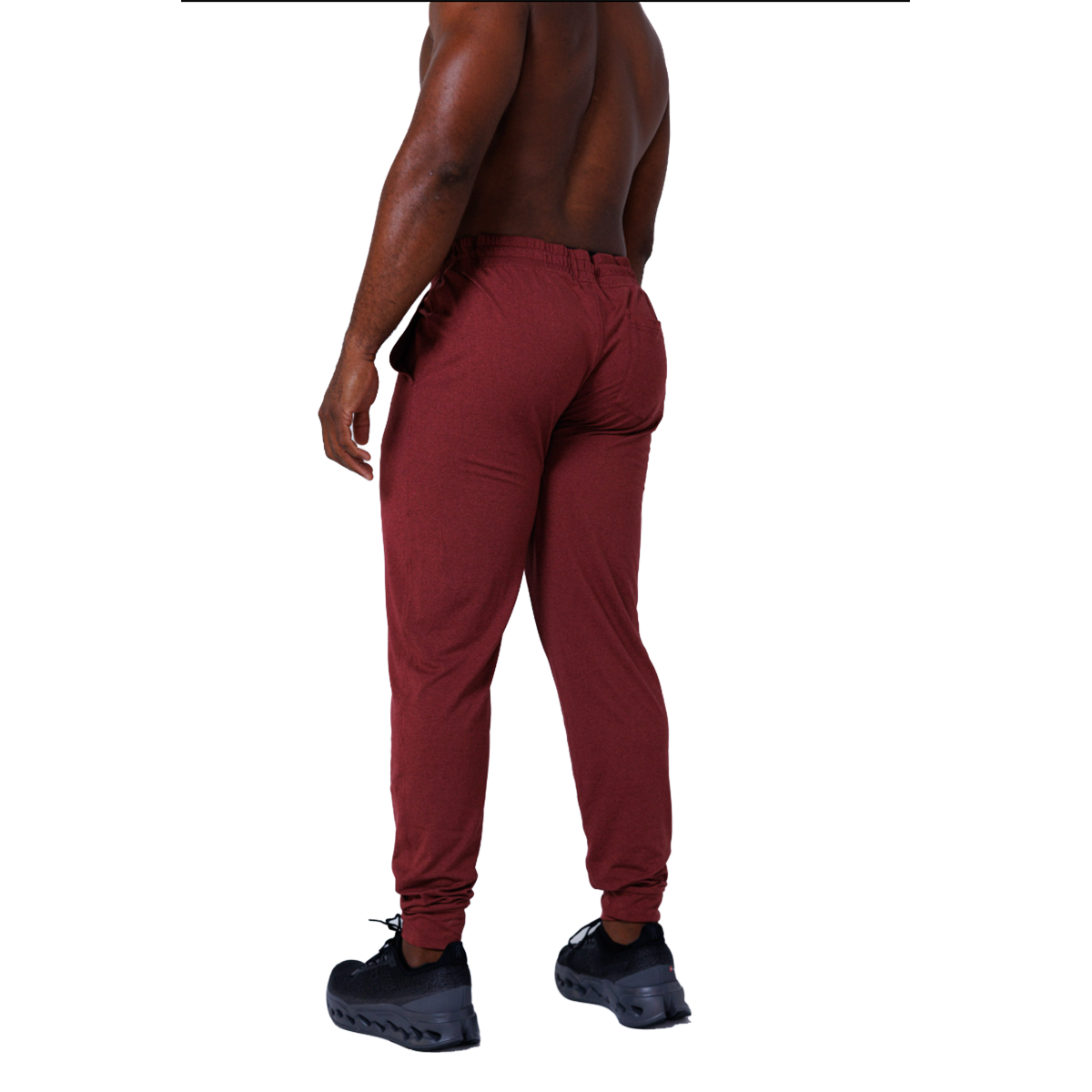 F2R Cationic Jersey Crew Basic Jogger — Heather Red Mahogany — Size Small — Alternate View 10