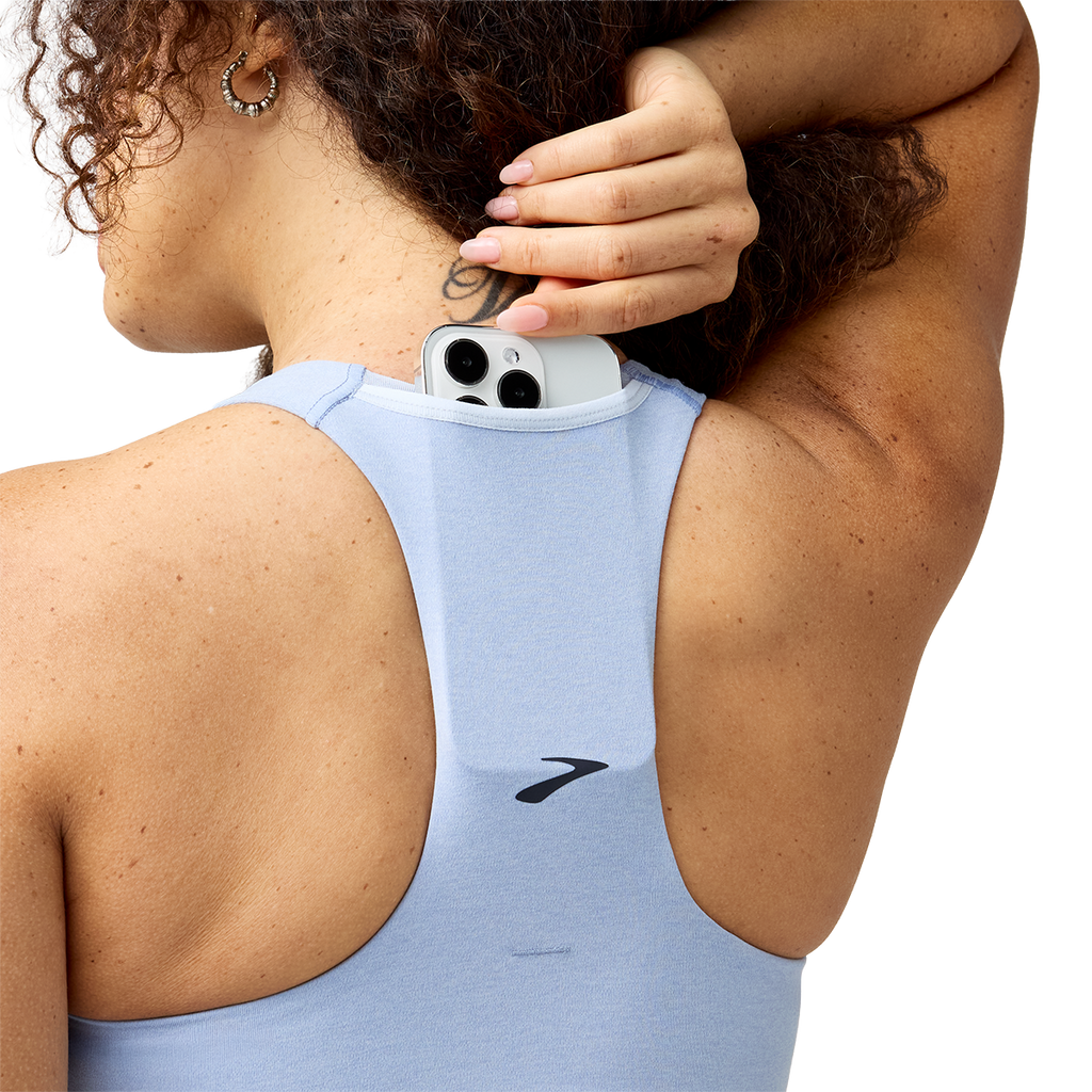 Brooks Luxe Pocket Bra — Black — Size XSmall — Back View