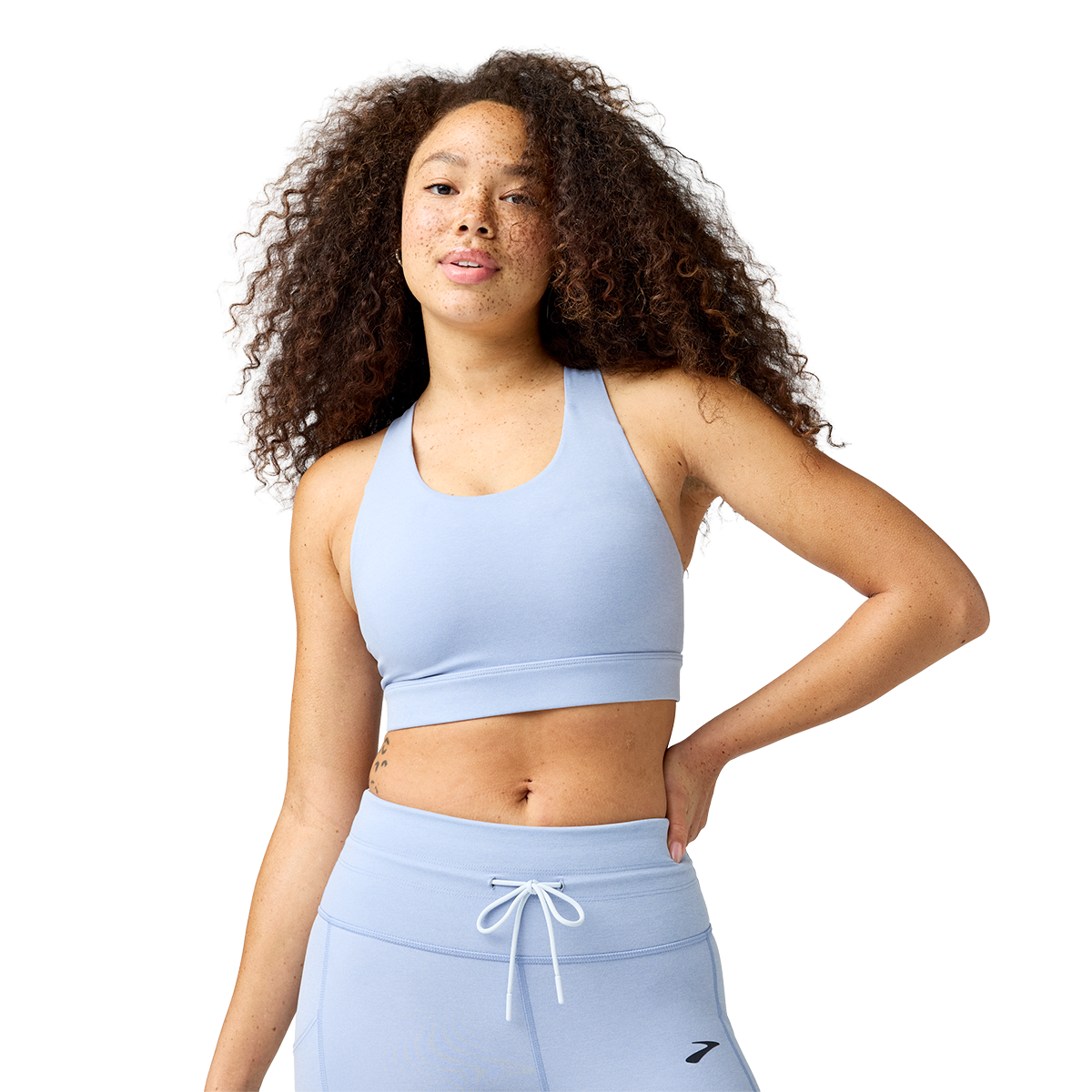 Brooks Luxe Pocket Bra — Black — Size XSmall — Front View