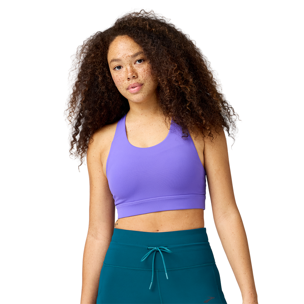 Brooks Luxe Pocket Bra — Black — Size XSmall — Top View