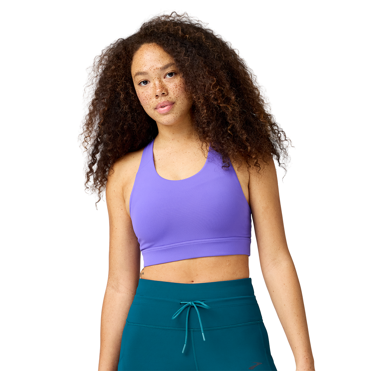Brooks Luxe Pocket Bra — Black — Size XSmall — Top View