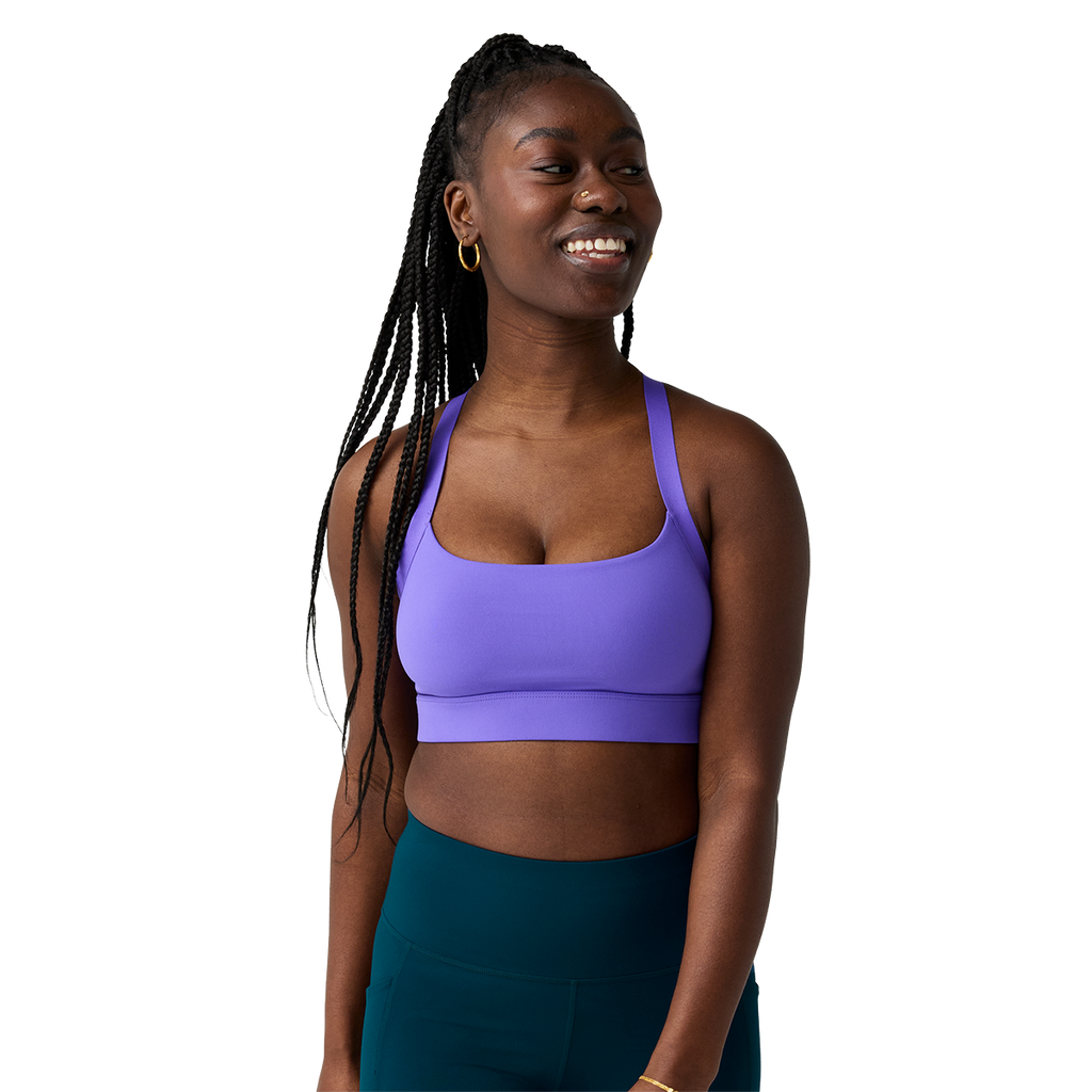 Brooks Luxe Strappy Bra — Black — Size XSmall — Front View