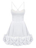 Post Meridiem Backless Bustier Mini Dress — White — Size M — Front View