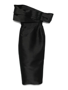Solace London Mirla Midi Dress — Black — Size XS — Front View