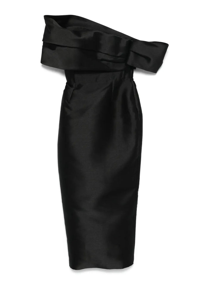 Solace London Mirla Midi Dress — Black — Size XS — Front View