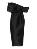 Solace London Mirla Midi Dress — Black — Size XS — Front View