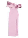 Solace London Alexis Off Shoulder Maxi Dress — Pink — Size XS — Front View