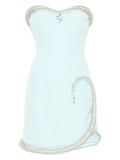 Georges Hobeika Embellished Strapless Dress — Blue — Size XS — Front View