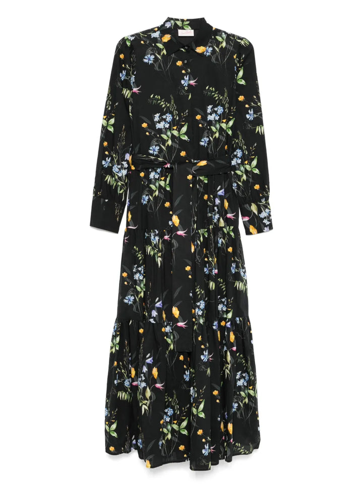 Mc2 Saint Barth Cotton Midi Dress — Black — Size S — Front View