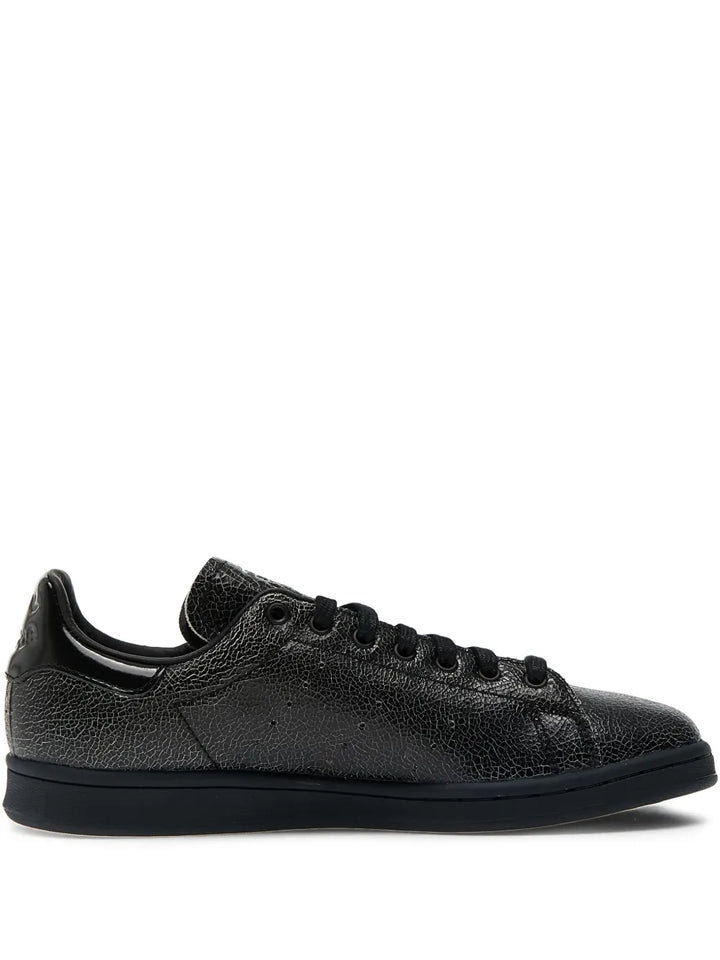 adidas Fa Stan Smith Textured Leather Sneakers — Black — Size US M 10.5 - US W 12 — Front View