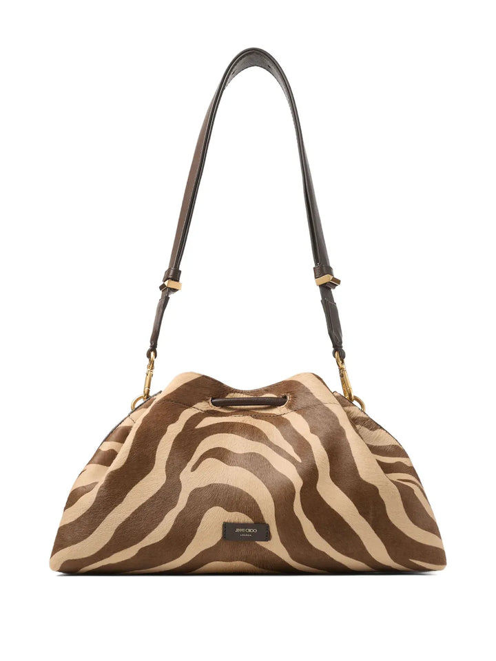 Jimmy Choo Medium Cinch Zebra Print Shoulder Bag — Same as shown — Size One Size — Back View