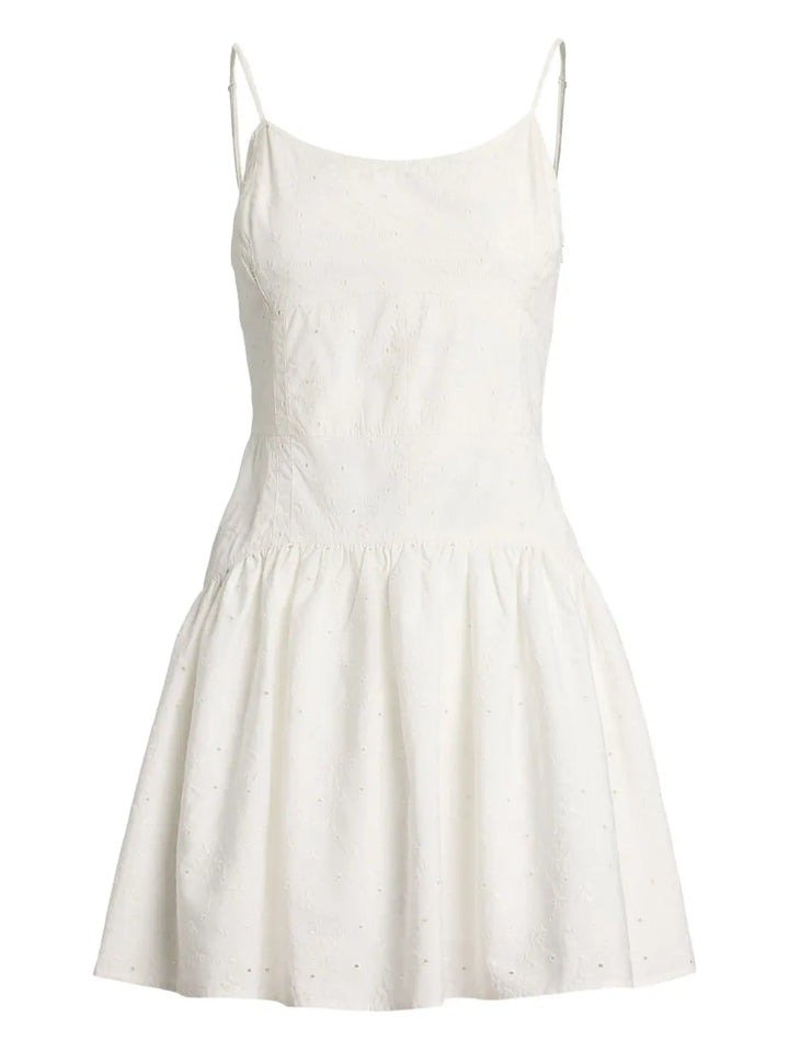 Polo Ralph Lauren Embroidered Dress — White/ Red — Size XXS — Front View
