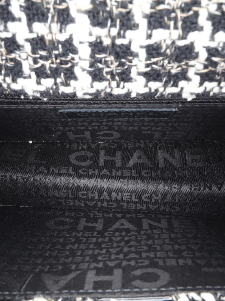Chanel Pre Owned 2004 2005 Mini Woven Patent And Tweed Chessboard Single Flap Shoulder Bag — Same as shown — Size One Size — Detail View