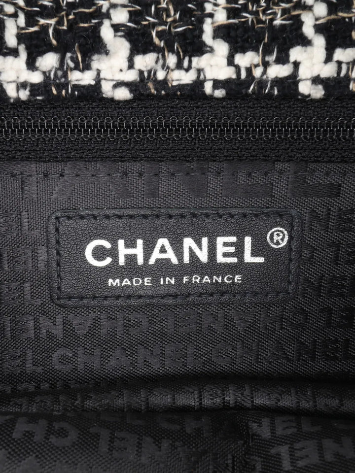 Chanel Pre Owned 2004 2005 Mini Woven Patent And Tweed Chessboard Single Flap Shoulder Bag — Same as shown — Size One Size — Lifestyle View