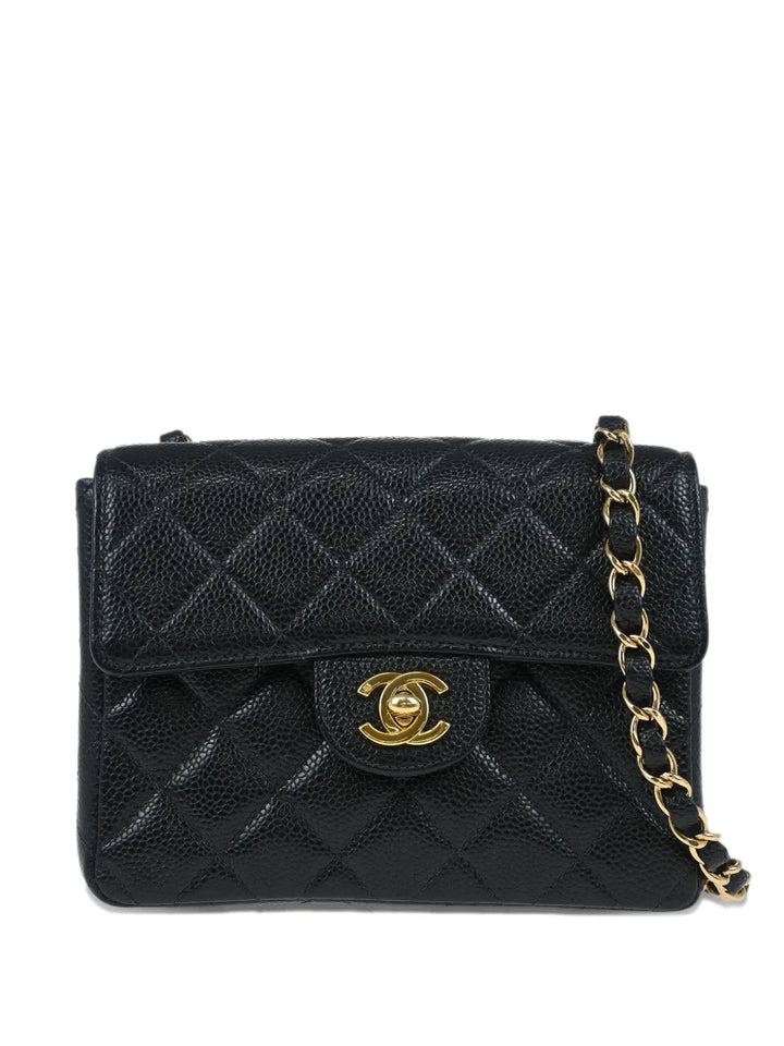 Chanel Pre Owned 2002 Mini Classic Square Flap Shoulder Bag — Same as shown — Size One Size — Front View