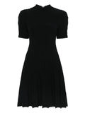 Maje Fine Knit Mini Dress — Black — Size XS — Front View