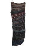Missoni Striped Sleeveless Mini Dress — Brown/ Blue — Size XS — Front View
