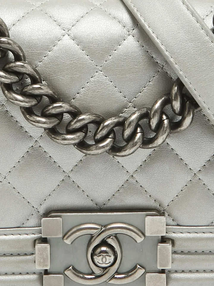 Chanel Pre Owned 2024 Mini Boy Chanel Quilted Leather Shoulder Bag — Same as shown — Size One Size — Detail View