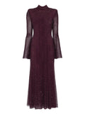 Self Portrait Rhinestone Embellished Mesh Midi Dress — Same as shown — Size XS — Front View