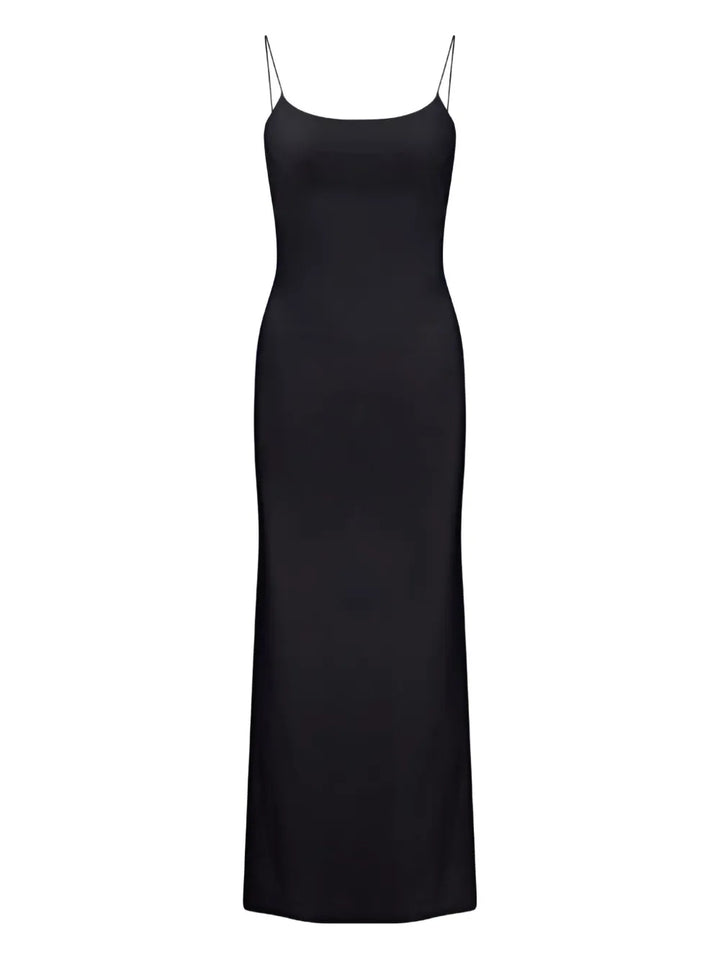 Mm6 Maison Margiela Slip Maxi Dress — Black — Size XS — Front View