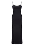 Mm6 Maison Margiela Slip Maxi Dress — Black — Size XS — Front View